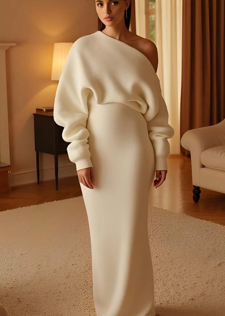 Luxury Drop Shoulder Sweater Dress