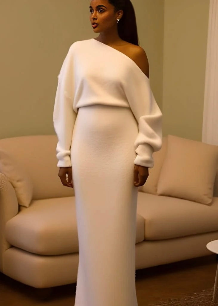 Luxury Drop Shoulder Sweater Dress