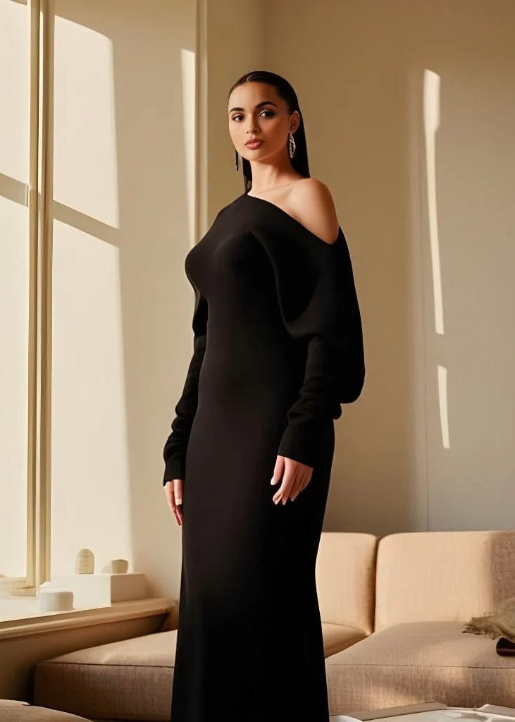 Luxury Drop Shoulder Sweater Dress