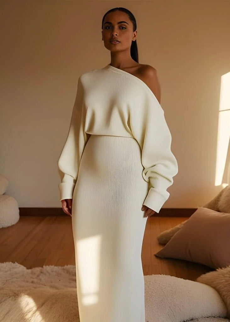Luxury Drop Shoulder Sweater Dress