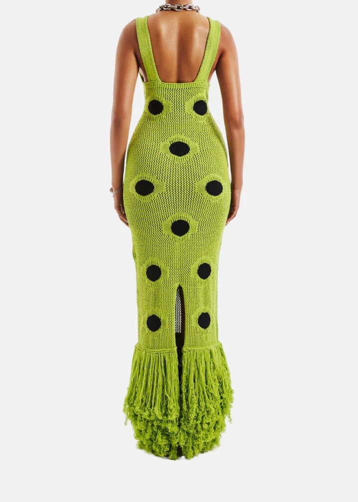 Hollow-Knit Sculpting Maxi Skirt