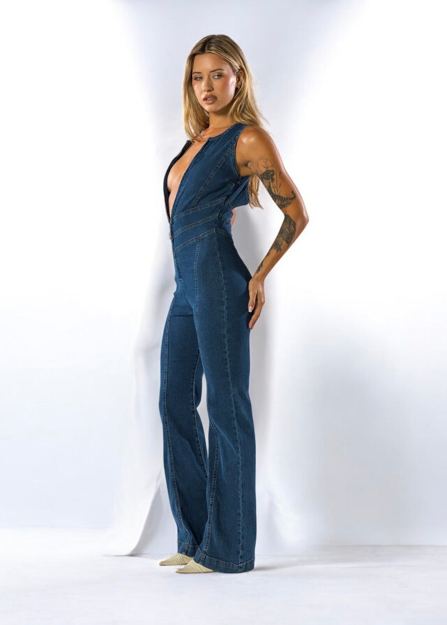 Heart Denim Jumpsuit