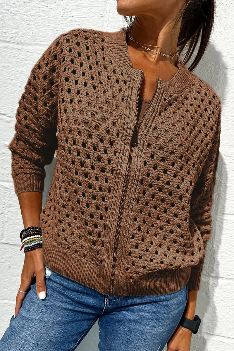 Valencia Signature Knit Zipper Jacket