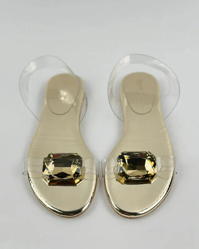 Seraphina Royal Golden Crystal Sandals