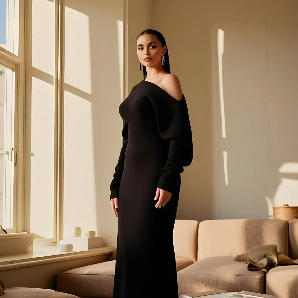 Luxury Drop Shoulder Sweater Dress