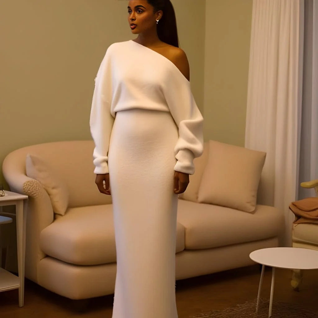 Luxury Drop Shoulder Sweater Dress