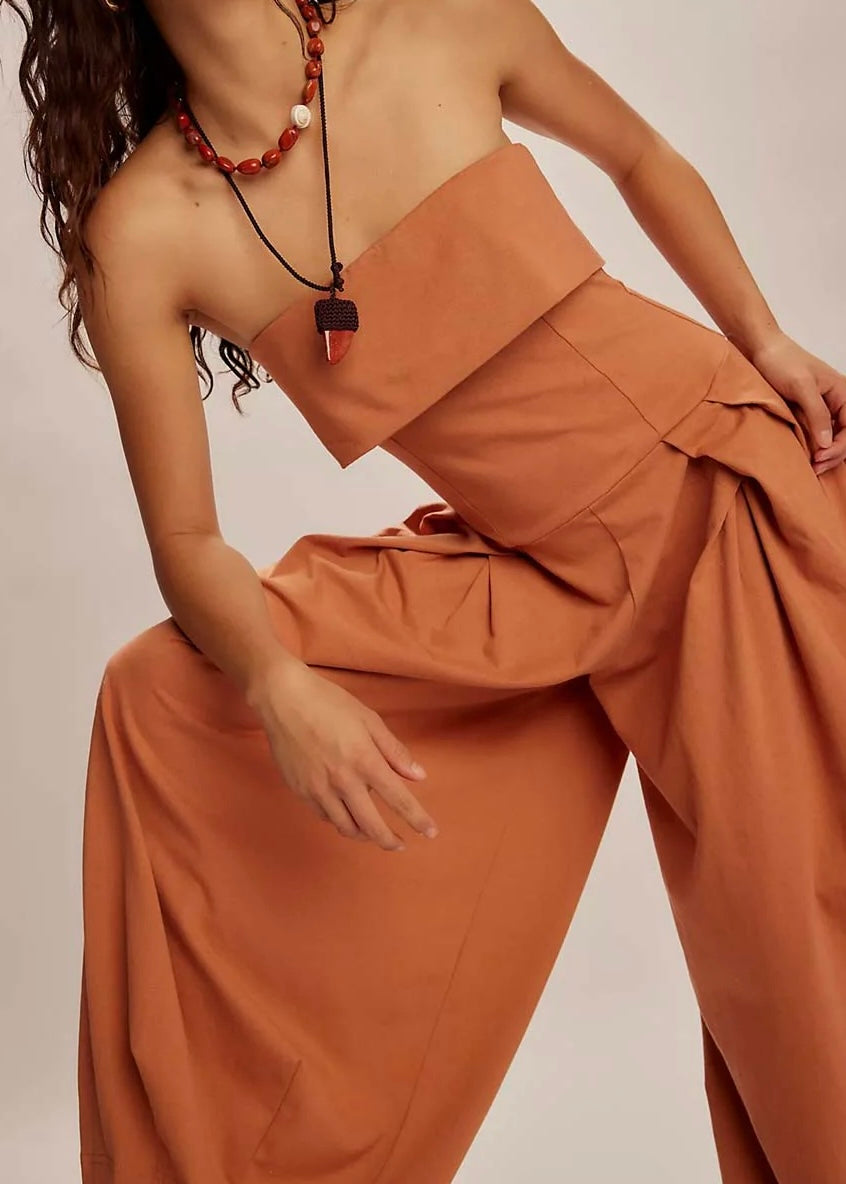 LunaFold Strapless Fold-Bust Jumpsuit