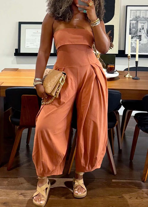 LunaFold Strapless Fold-Bust Jumpsuit