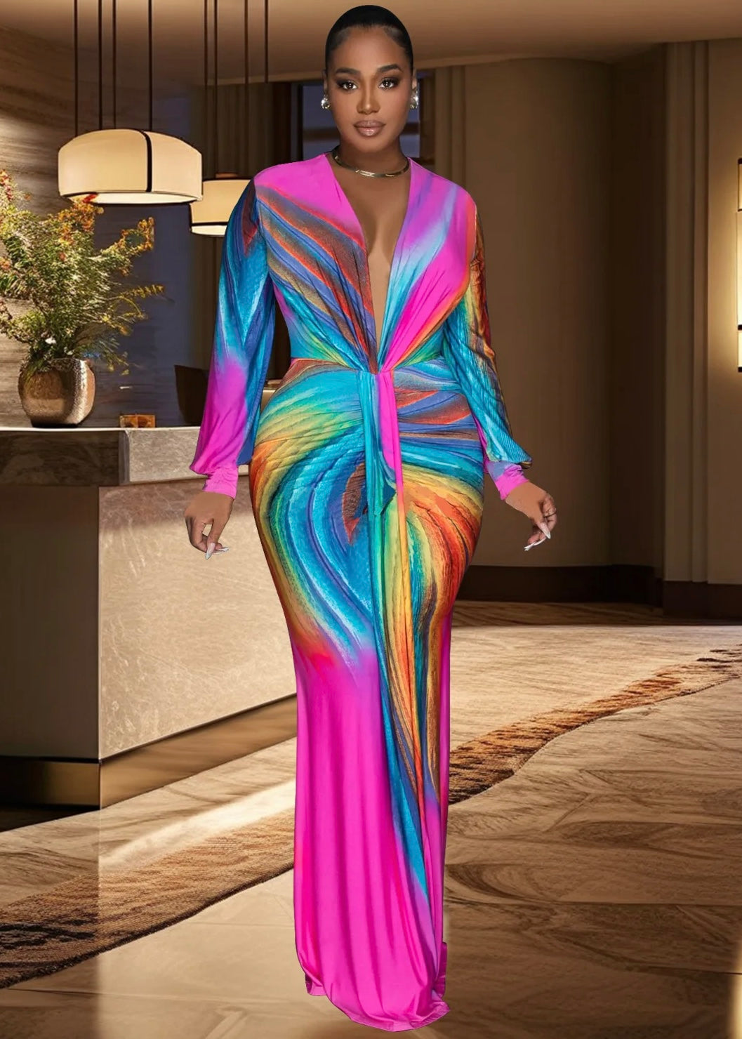 Vera Luxe Contour Maxi Dress