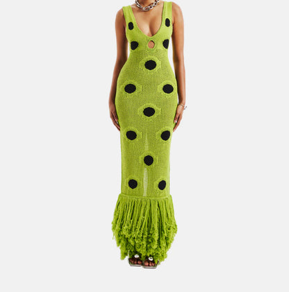 Hollow-Knit Sculpting Maxi Skirt