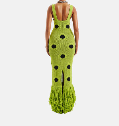 Hollow-Knit Sculpting Maxi Skirt