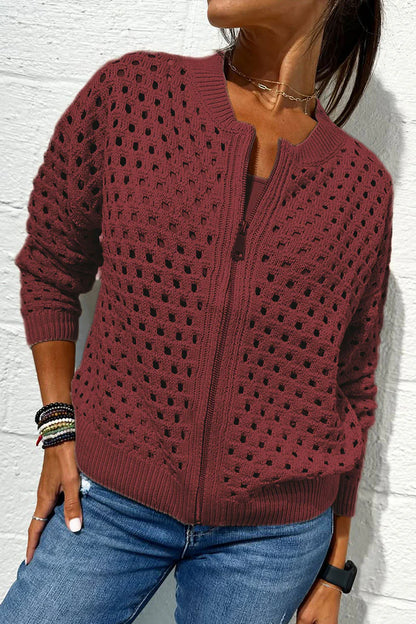 Valencia Signature Knit Zipper Jacket