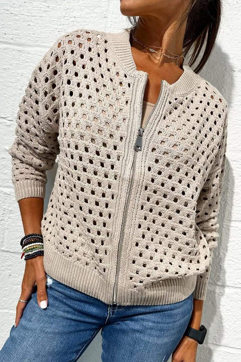 Valencia Signature Knit Zipper Jacket
