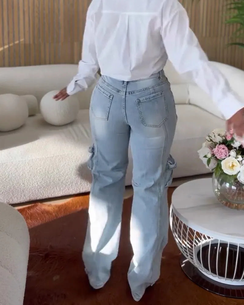 Aurora Crown Bejeweled Denim