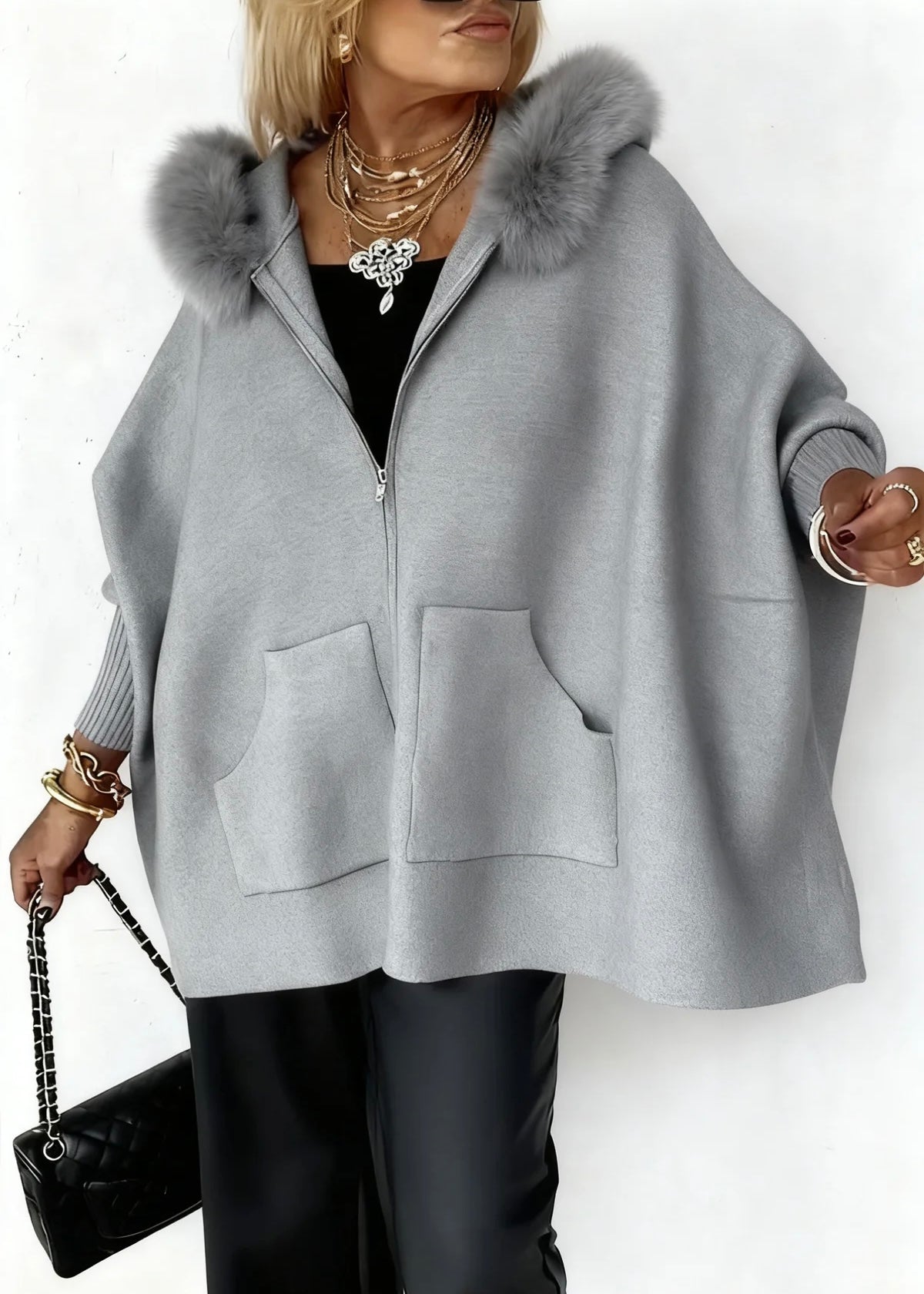 Aria Luxe Fur-Collar Tailored Jacket