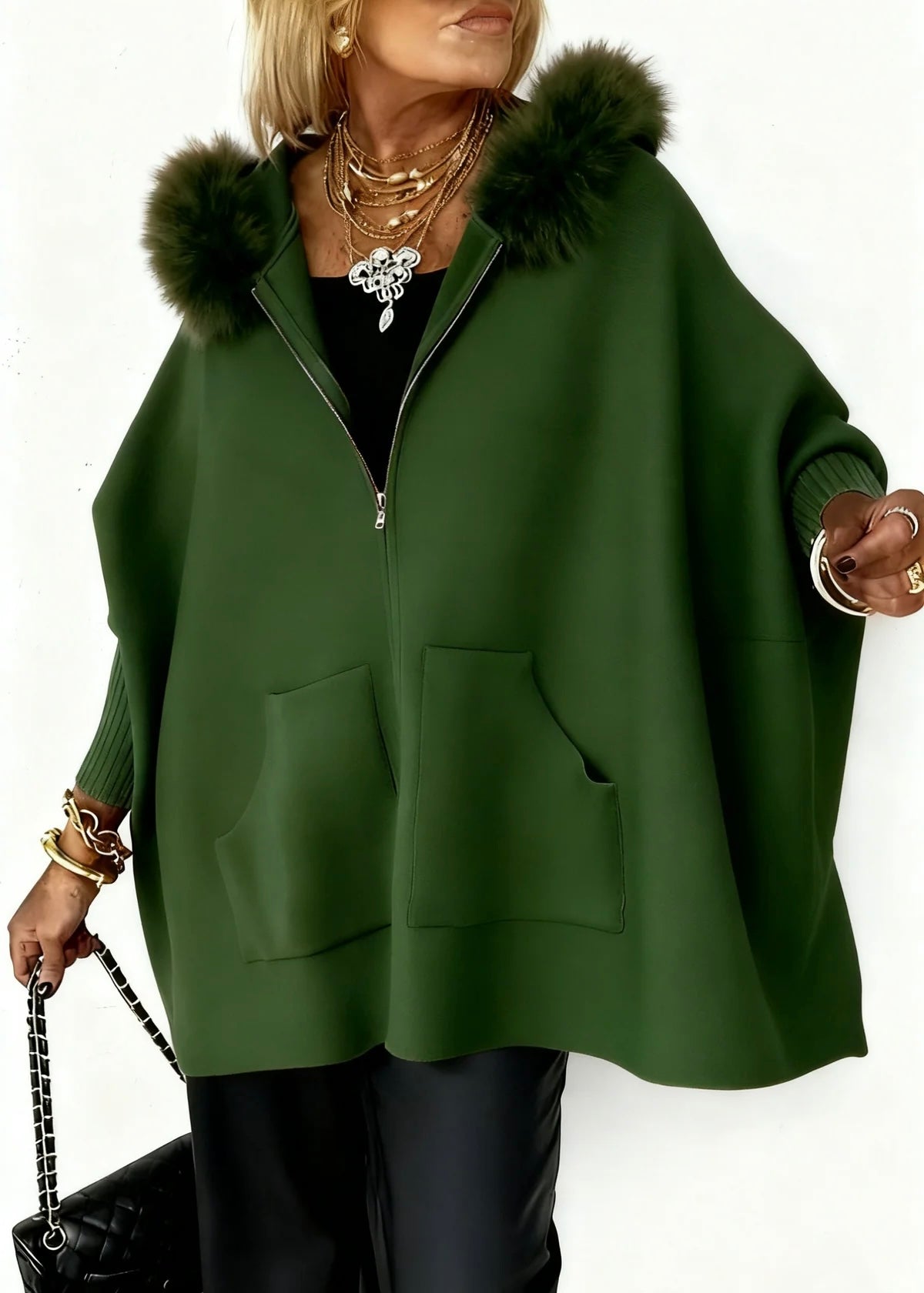 Aria Luxe Fur-Collar Tailored Jacket