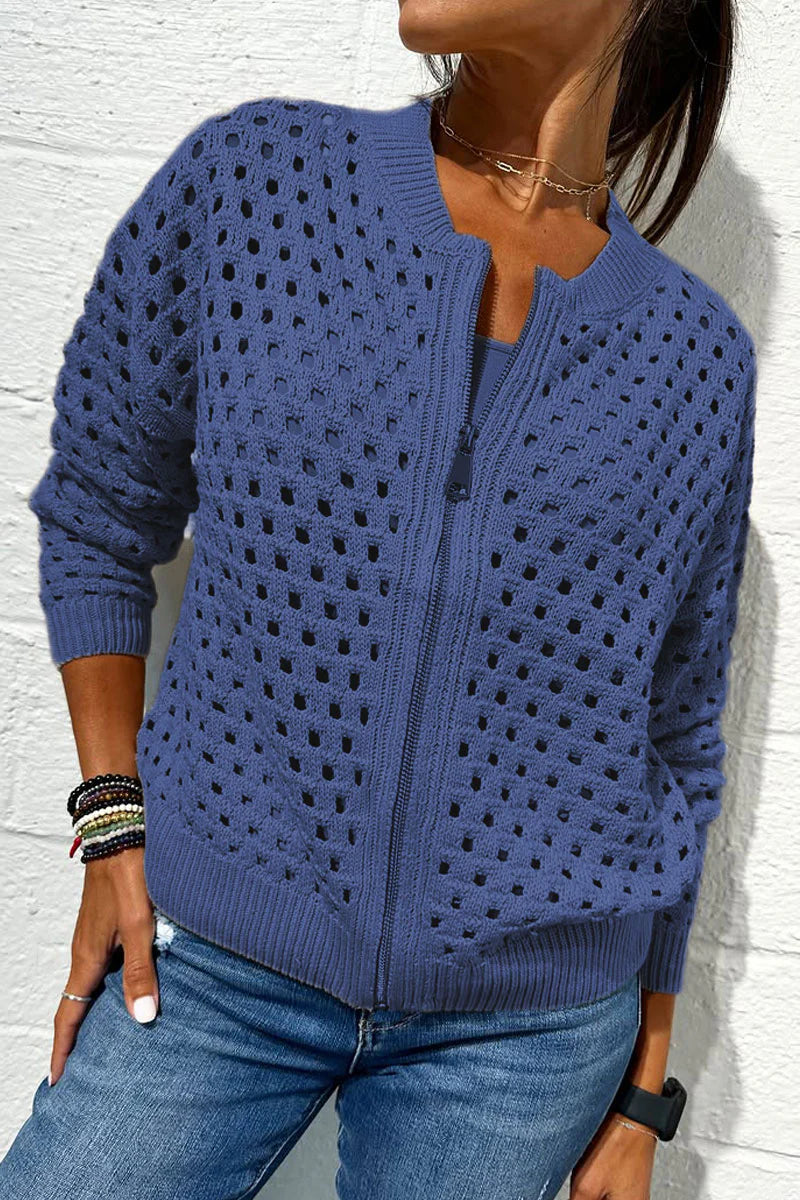 Valencia Signature Knit Zipper Jacket