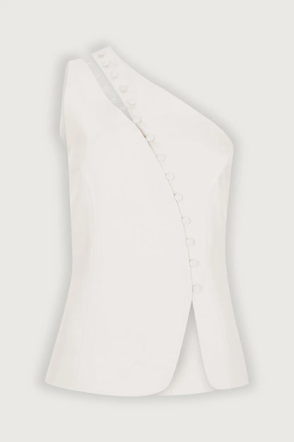 Elysian Asymmetrical Off-Shoulder Vest – Effortless Elegance