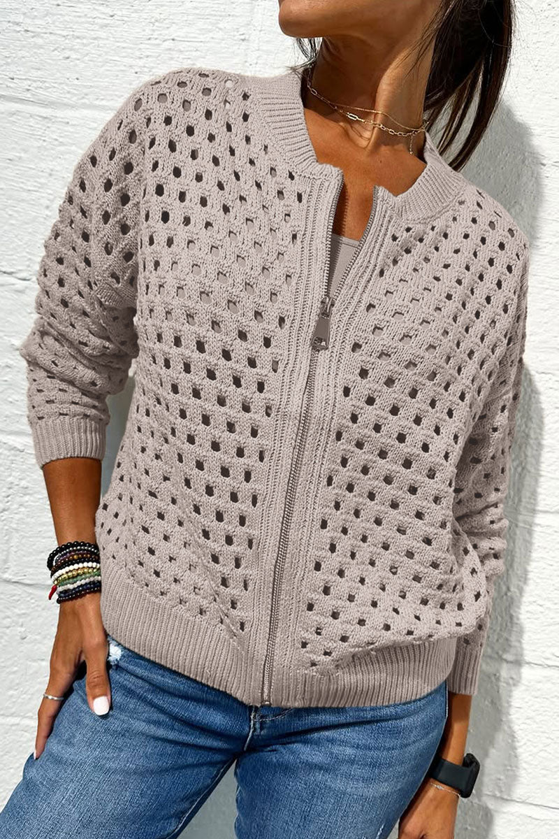 Valencia Signature Knit Zipper Jacket