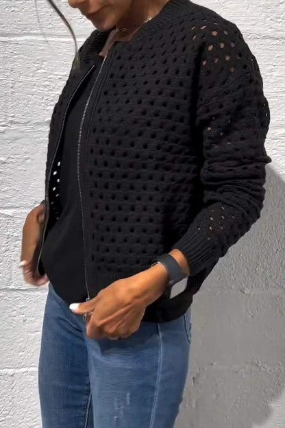Valencia Signature Knit Zipper Jacket