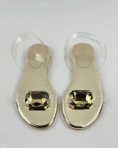 Seraphina Royal Golden Crystal Sandals